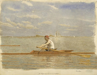 John Biglin i en skiff - Thomas Eakins — vy av konstverket