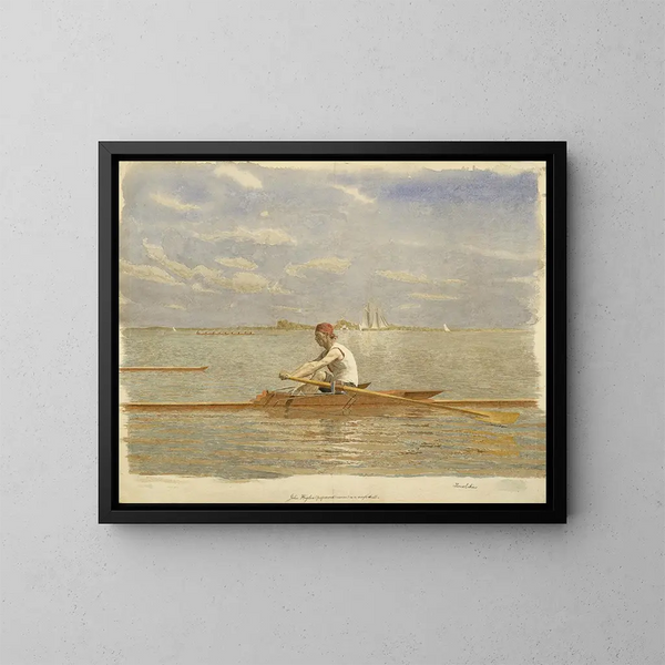 John Biglin i en skiff - Thomas Eakins — inramlat konstverk på väggen