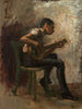 Studie för Danslektion, Banjo-spelaren - Thomas Eakins — vy av konstverket