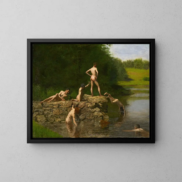 Natation - Thomas Eakins — inramlat konstverk på väggen