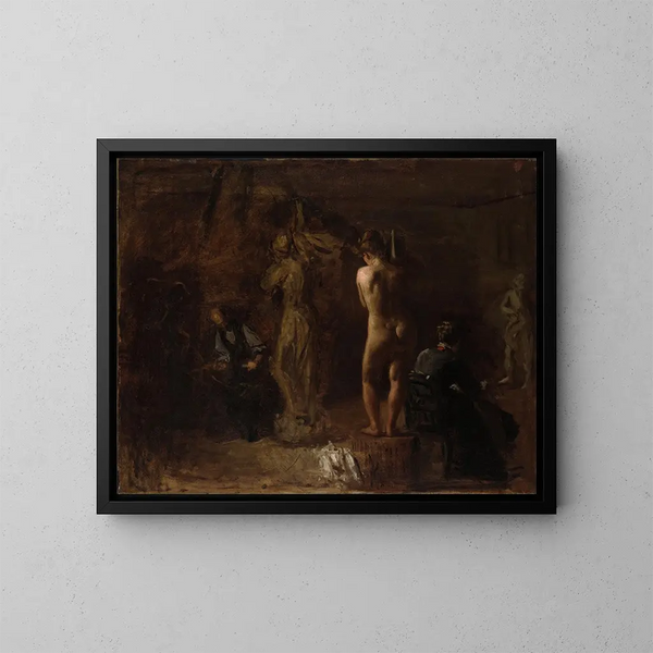 William Rush skulpterar sin allegoriska figur av floden Schuylkill - Thomas Eakins — inramlat konstverk på väggen