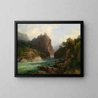 Vue sur la Zenoburg près de Meran - Thomas Ender — inramlat konstverk på väggen