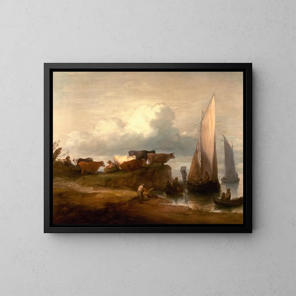 En kustlandskap - Thomas Gainsborough — inramlat konstverk på väggen