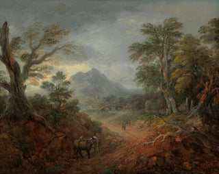 Thomas Gainsborough - A wooded landscape with donkeys and figures on a path.webp