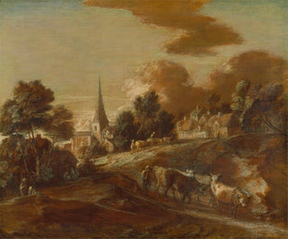 Thomas Gainsborough - An Imaginary Wooded Village with Drovers and Cattle.webp