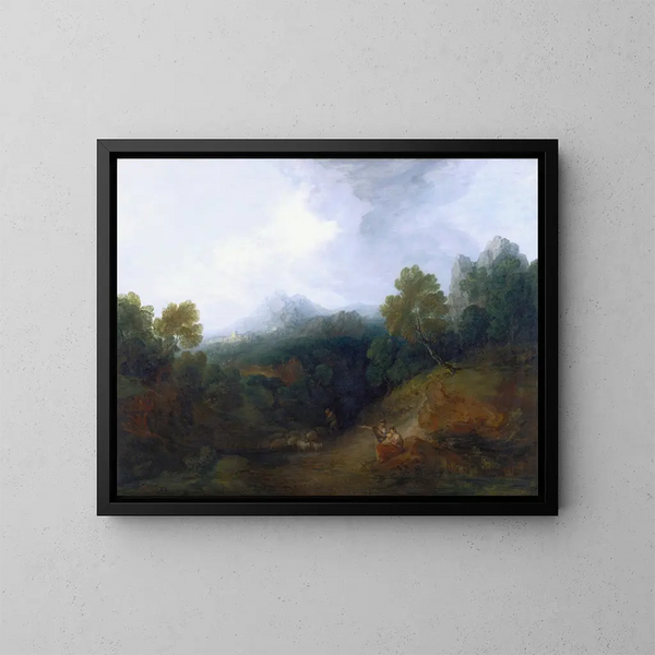Landskap med en flock av får - Thomas Gainsborough — inramlat konstverk på väggen
