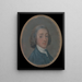 Porträtt av en ung man med puder i håret - Thomas Gainsborough — inramlat konstverk på väggen