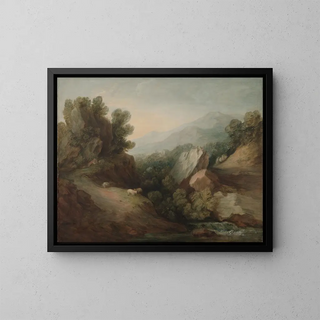 Thomas Gainsborough - Rocky Wooded Landscape with a Dell and Weir.webp