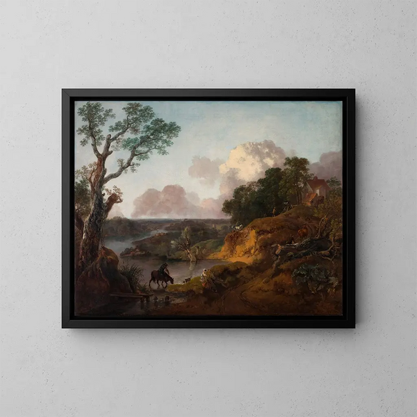 Vy i Suffolk - Thomas Gainsborough — inramlat konstverk på väggen