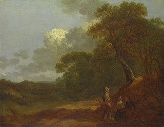 Thomas Gainsborough - Wooded Landscape with a Man Talking to Two Seated Women.webp