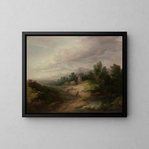 högt skogigt landskap - Thomas Gainsborough — inramlat konstverk på väggen