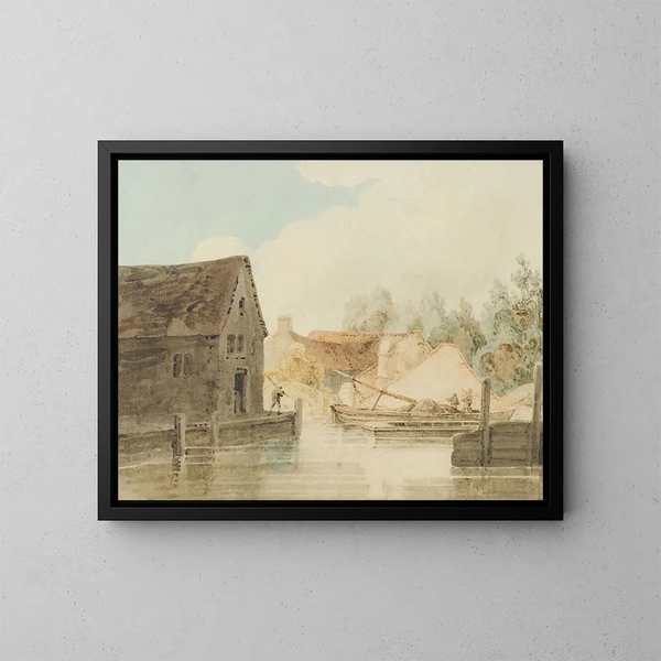 Quai du canal - Thomas Girtin — inramlat konstverk på väggen