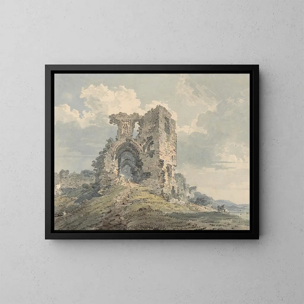 Château de Denbigh - Thomas Girtin — inramlat konstverk på väggen