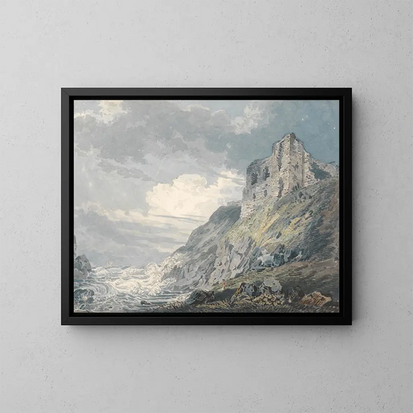 Château de Findlater à Banff - Thomas Girtin — inramlat konstverk på väggen