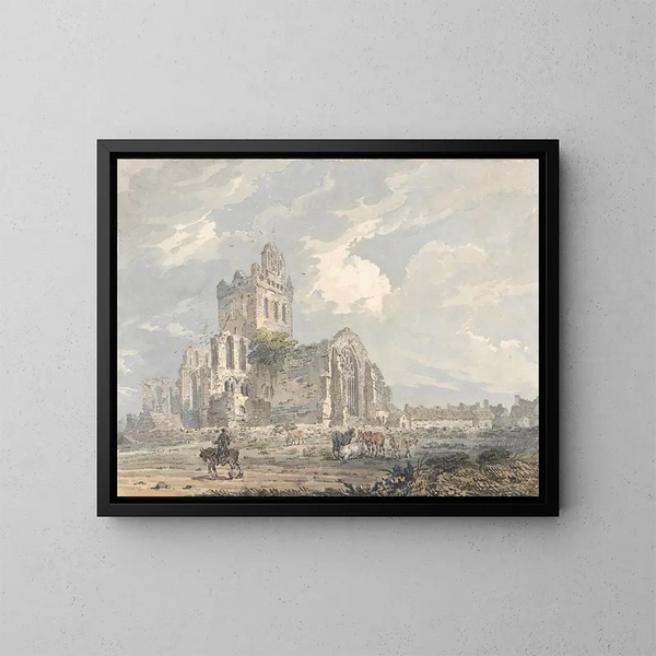 Abbaye de Jedburgh, Roxburghshire - Thomas Girtin — inramlat konstverk på väggen