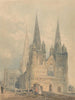 Lichfield katedral Staffordshire - Thomas Girtin — vy av konstverket