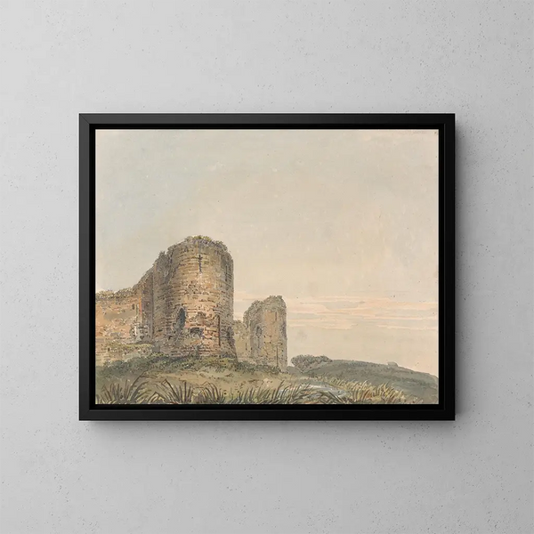 Château de Pevensey, Sussex - Thomas Girtin — inramlat konstverk på väggen