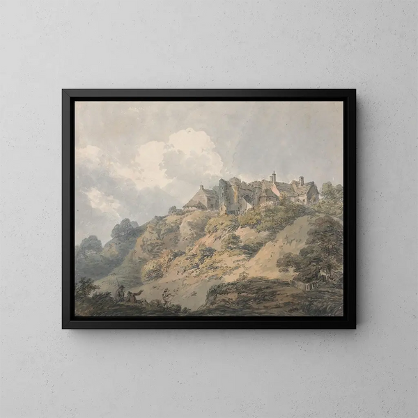 Vue de Winchelsea, Sussex - Thomas Girtin — inramlat konstverk på väggen