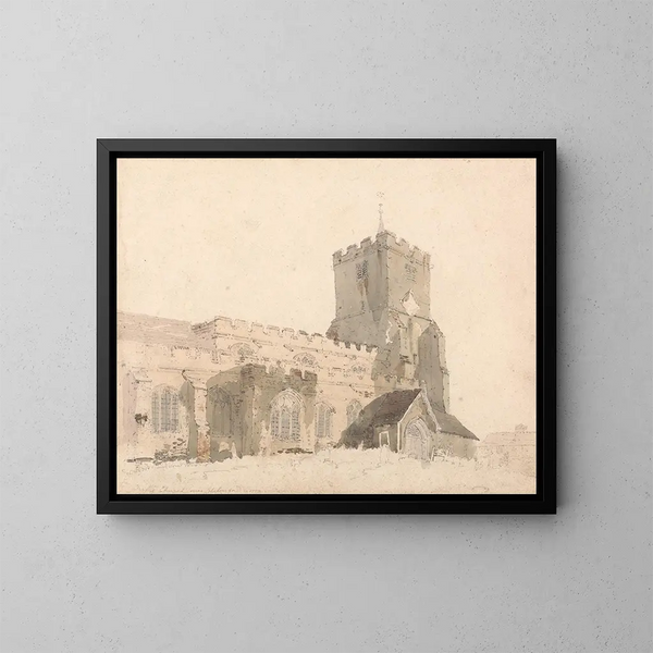 Writtle kyrka, Essex - Thomas Girtin — inramlat konstverk på väggen
