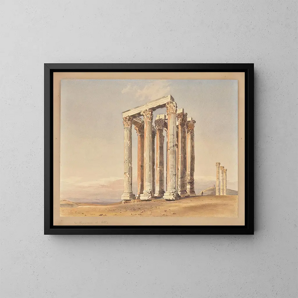 Le temple de Zeus Olympien à Athènes - Thomas Hartley Cromek — inramlat konstverk på väggen