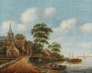 Thomas Heeremans - A village on the banks of a river.webp