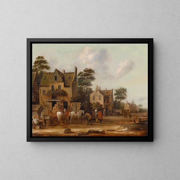 Rue de village - Thomas Heeremans — inramlat konstverk på väggen