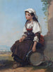 La joueuse de tambourin italienne - Thomas Jones Barker — vy av konstverket