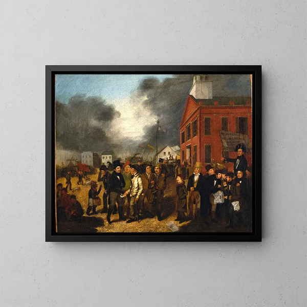 Första statliga val i Detroit, Michigan, 1837 - Thomas Mickell Burnham — inramlat konstverk på väggen