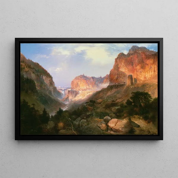 Golden Gate Nationalpark i Yellowstone - Thomas Moran — inramlat konstverk på väggen