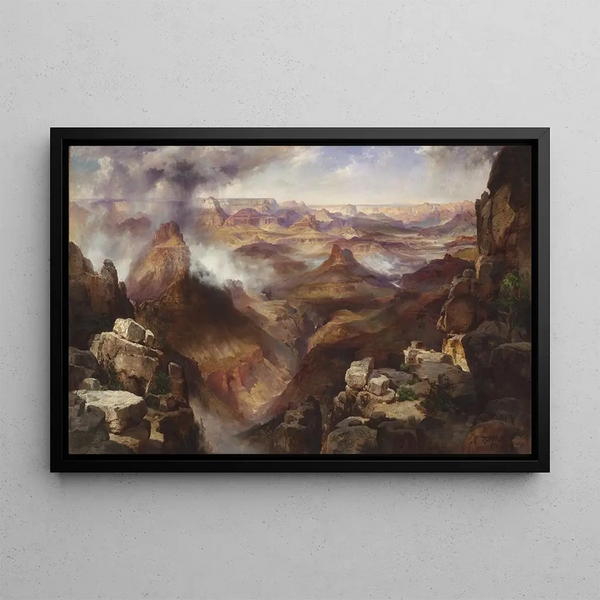 Grand Canyon vid Coloradofloden - Thomas Moran — inramlat konstverk på väggen