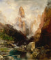 dimma i Kanab-dalen, Utah - Thomas Moran — vy av konstverket