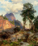 bergsleo i grottan i Grand Canyon - Thomas Moran — vy av konstverket