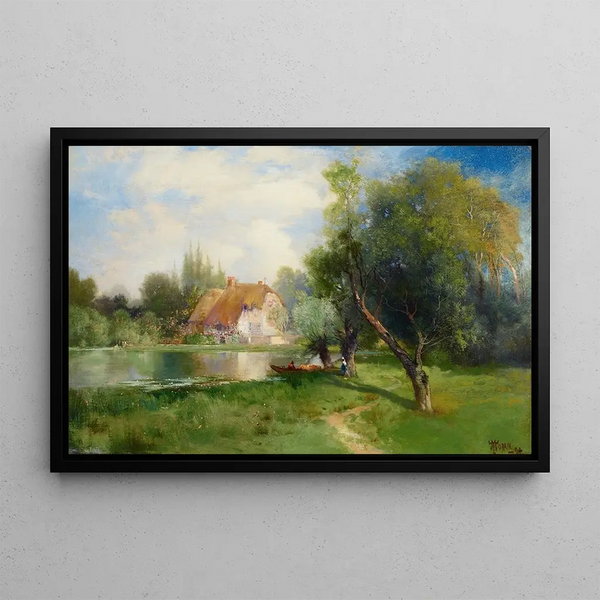 nära East Hampton, Long Island - Thomas Moran — inramlat konstverk på väggen