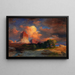 moln vid solnedgång vid den gröna floden Wyoming - Thomas Moran — inramlat konstverk på väggen