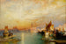 Solnedgång, Santa Maria och Dogepalatset, Venedig - Thomas Moran — vy av konstverket