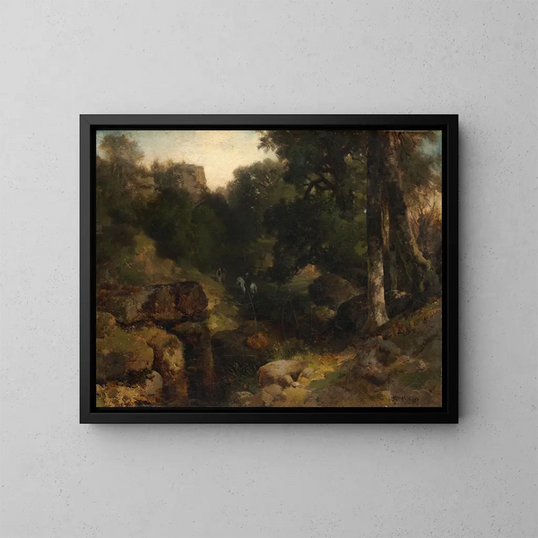 La Vallée - Thomas Moran — inramlat konstverk på väggen