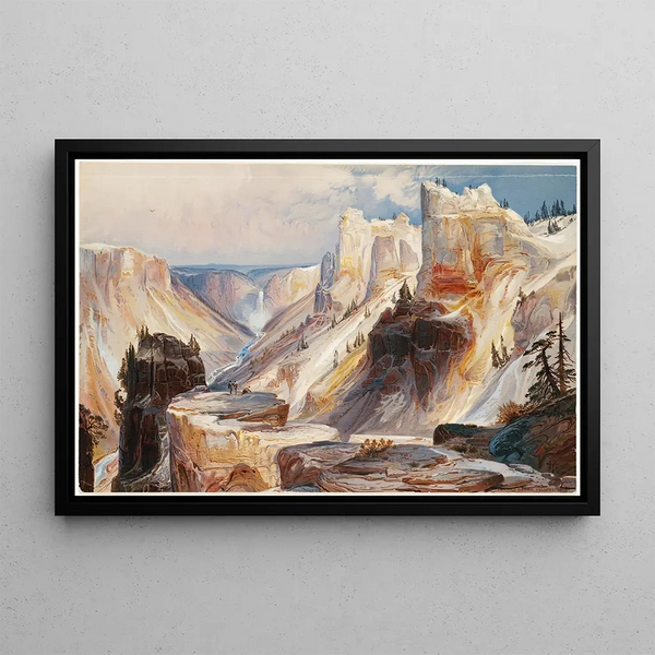 Le Grand Canyon Yellowstone - Thomas Moran — inramlat konstverk på väggen