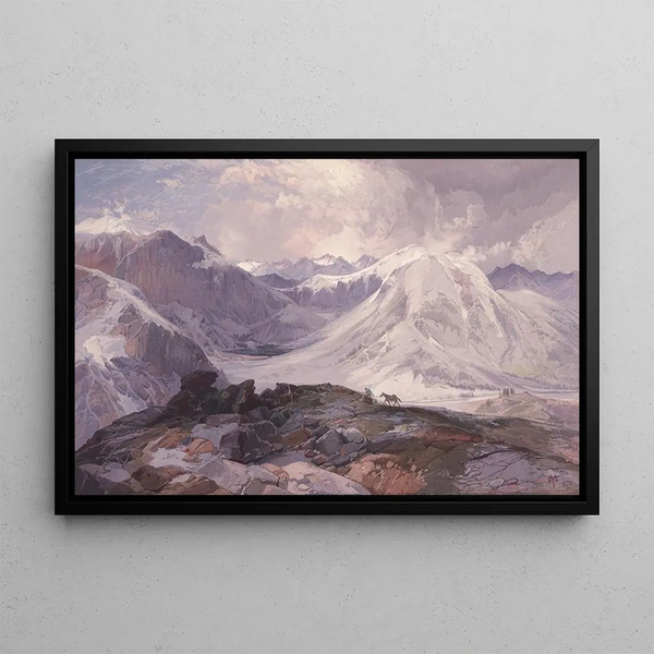 Le Sentier Musquito, Montagnes Rocheuses du Colorado, Élévation 12000 pieds - Thomas Moran — inramlat konstverk på väggen