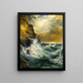 La vague qui recule - Thomas Moran — inramlat konstverk på väggen