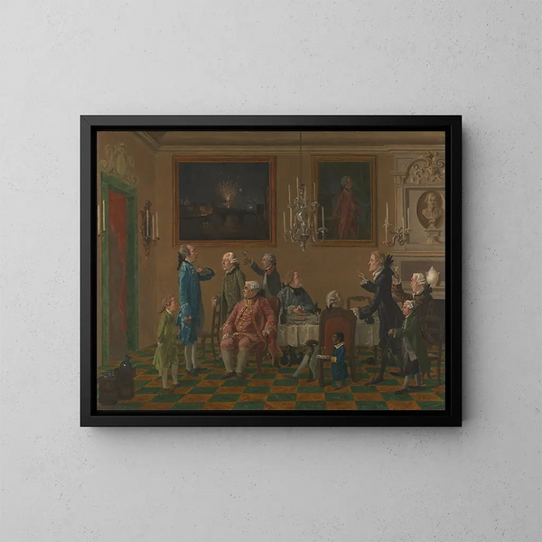 Gentlemen britanniques chez Sir Horace Mann à Florence - Thomas Patch — inramlat konstverk på väggen