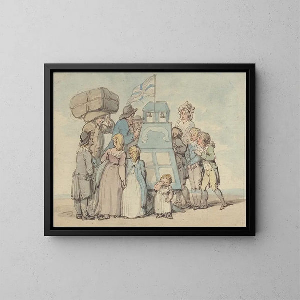Le Cabinet de curiosités - Thomas Rowlandson — inramlat konstverk på väggen