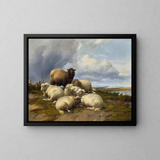 Thomas Sidney Cooper - The gathering storm canterbury meadows.webp