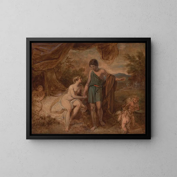 En ofärdig studie av Venus och Adonis - Thomas Stothard — inramlat konstverk på väggen