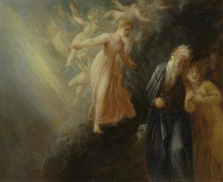 Thomas Stothard - Prospero Miranda and Ariel from The Tempest Act I scene ii.webp