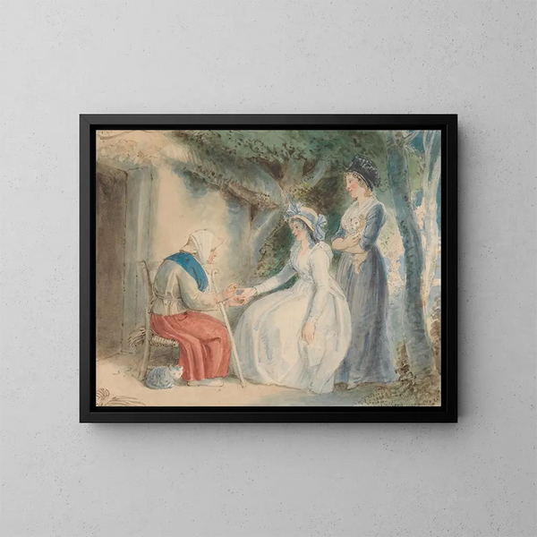 La diseuse de bonne aventure - Thomas Stothard — inramlat konstverk på väggen