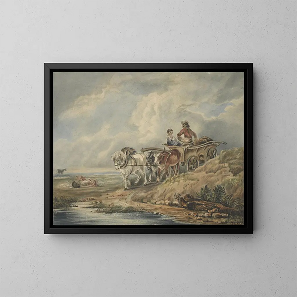 Le chariot - Thomas Webster — inramlat konstverk på väggen