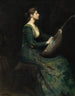 Dame au luth - Thomas Wilmer Dewing — vy av konstverket