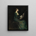 Dame au luth - Thomas Wilmer Dewing — inramlat konstverk på väggen