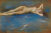 en ung flicka liggande - Thomas Wilmer Dewing — vy av konstverket