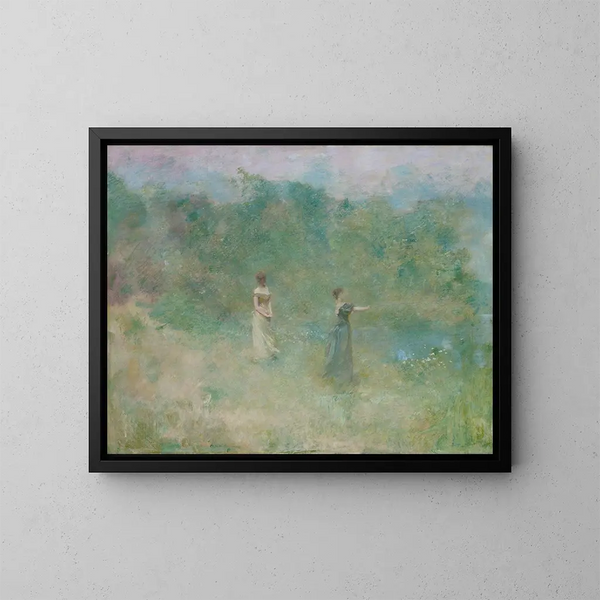 Sommar - Thomas Wilmer Dewing — inramlat konstverk på väggen